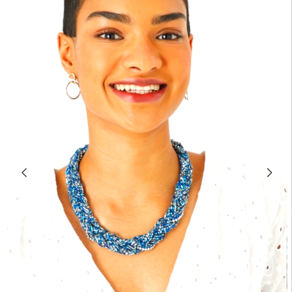 Nicky plaited‎ beaded necklace